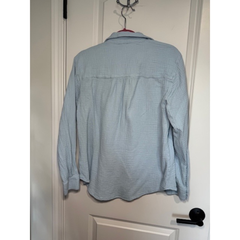 Splendid Light Blue Double Gauze Cotton Button Down Shirt Long Sleeve Medium - Picture 5 of 5